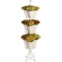 Hill Interiors Antique White Multi Vase Iron Flower Display Unit