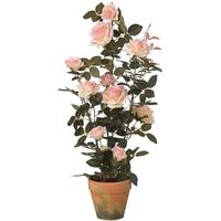 Hill Interiors Pink Rose In Stone Effect Pot