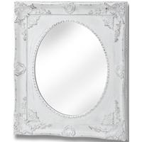 Hill Interiors Ornate Antique White Large Oval Mirror