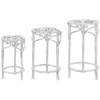 hill interiors antique white metal plant stands set of 3