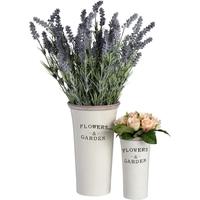 Hill Interiors Tall Ceramic Rustic Flowers and Gardens Planters (Set of Two)