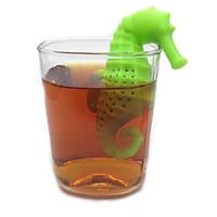 hippocampus shape silicone tea infuser tea strainer coffee filter tool ...