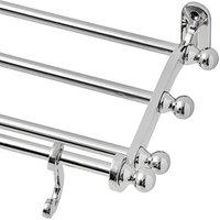 Hill Interiors Nickel Plated Bathroom Shelf With Hook, Silver