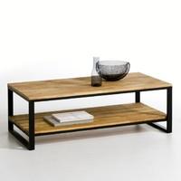 Hiba Solid Joined and Oiled Oak/Steel Coffee Table