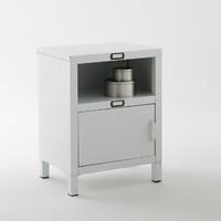 Hiba 1-Door Matte White Steel Sideboard