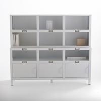 Hiba 6-Compartment Matt White Shelf Cabinet