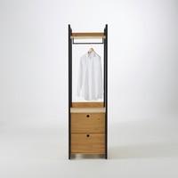 Hiba Solid Pine Unit with Clothes Rail and 2 Drawers