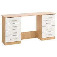 hilton dressing table double oak and white front