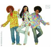 Hippie Flower Shirt Velvetet for 60s 70s Fancy Dress XL HIPPIE FLOWER SHIRT VELVET