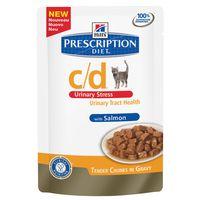 Hill\'s Prescription Diet Feline - c/d Urinary Stress Salmon - 12 x 85g pouches