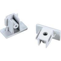 High voltage mounting rail End piece 2-piece set SLV 1-phase 143131 White