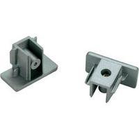 High voltage mounting rail End piece 2-piece set SLV 1-phase 143132 Silver-grey