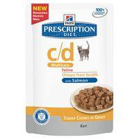 Hill\'s Prescription Diet Feline - c/d Multicare Salmon - 12 x 85g pouches
