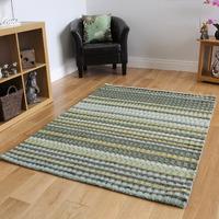 high quality thick lined soft green wool mix rug cavoni 80x150cm