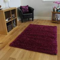 High End Plain Cerise Durable Thick Shaggy Rug - Ontario 160cm x 220cm (5ft3\