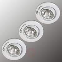 high voltage recessed light set of 3 in chrome