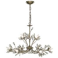 Hibiscus Antique Brass 9 Light Ceiling Light