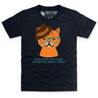 Hipster Cat Kid\'s T Shirt