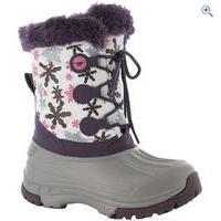 hi tec cornice junior kids snow boot size 2 colour beet silv can