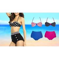 High Waisted Vintage-Style Bikini - 3 Styles