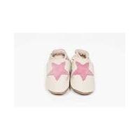 Hippychick Baby Shoes Cream/Pink Stars