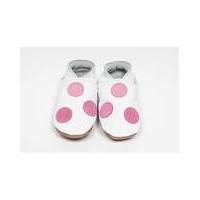 Hippychick Baby Shoes White/Rose Spots
