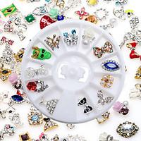 High Quality Random Mixed Models With Drill Manicure Alloy Jewelry 12 Mix Boxed