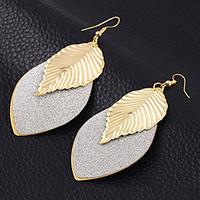 High Quality Beautiful Women\'s Retro Boho Gold Plated Alloy Leave Hook Dangle Earrings For Party