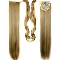 high quality synthetic 24 inch long clip in ponytail straight hair pie ...