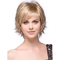 High Quality Capless Short Wavy Mono Top Human Hair Wigs Six Colors to Choose