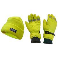 Hi-Visibility Beanie Hat & Gloves Yellow
