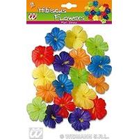 Hibiscus Flowers 18pc Accessory For Tropical Hawiian Fancy Dress