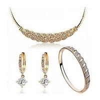 High Quality Crystal Zircon Pendant Jewelry Set Necklace Earring (Assorted Color)