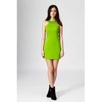 High Neck Neon Scuba Dress