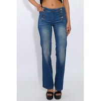 High Waisted Button Jeans