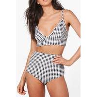 High Waist Gingham Knicker - black