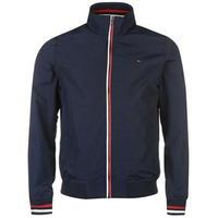 hilfiger denim tipped logo bomber jacket