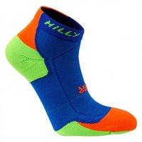 Hilly Lite-Cushion Socks - Mens - Grey/Cobalt/Fluorescent Yellow