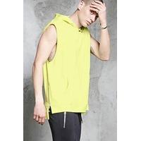 high low sleeveless hoodie