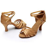 High Quality Women\'s Girl\'s Latin Dance Shoes Salsa / Samba/Ballroom Satin / Leatherette Customized Heel (More Color)