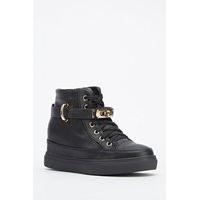 high top black trainers