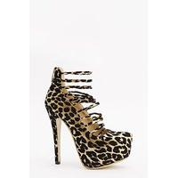 High Platform Strappy Leopard Heels