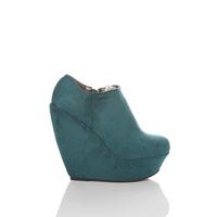 High Wedge Suedette Ankle Boots