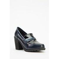 High Block Heel Loafers