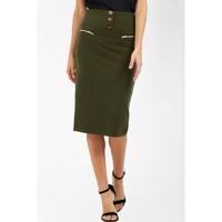 HIGH WAISTED PONTE MIDI SKIRT