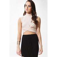 HIGH NECK KNOT FRONT CROP TOP