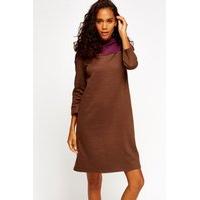 High Neck Colour Block Jumper Dress