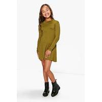 High Neck Jersey Dress - olive