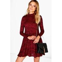 high neck marl knit swing dress ruby