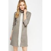 high neck panel dress